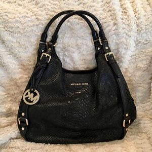 Michael Kors Black Leather Handbag, Purse